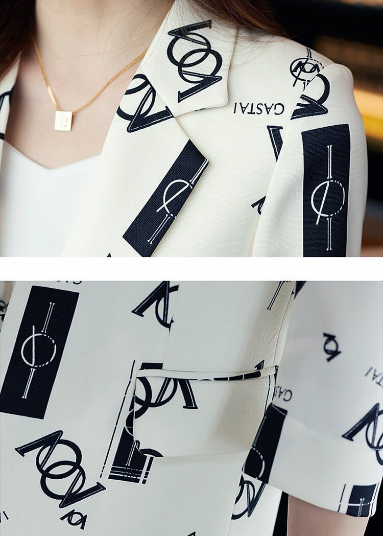 Sét vest 3 món họa tiết tay lỡ