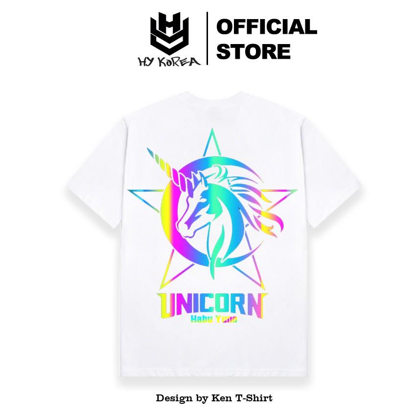 Áo Thun Phản Quang Unicorn HY Cotton 75% Form Rộng Unisex Nam Nữ Đẹp. KIS OFFICIAL