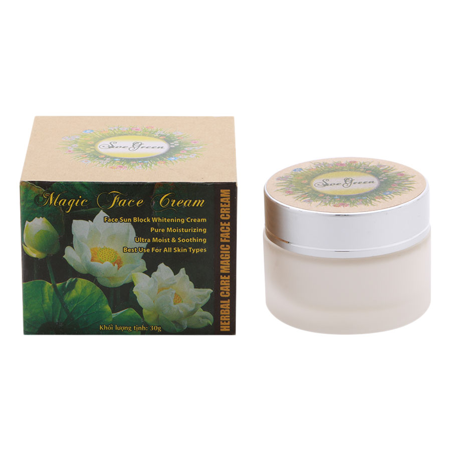 Kem Dưỡng Make Up, SPF 30, Dưỡng Da Trắng Sáng, Mịn Màng Như Lụa Herbal Care Magic Face Cream (30g)