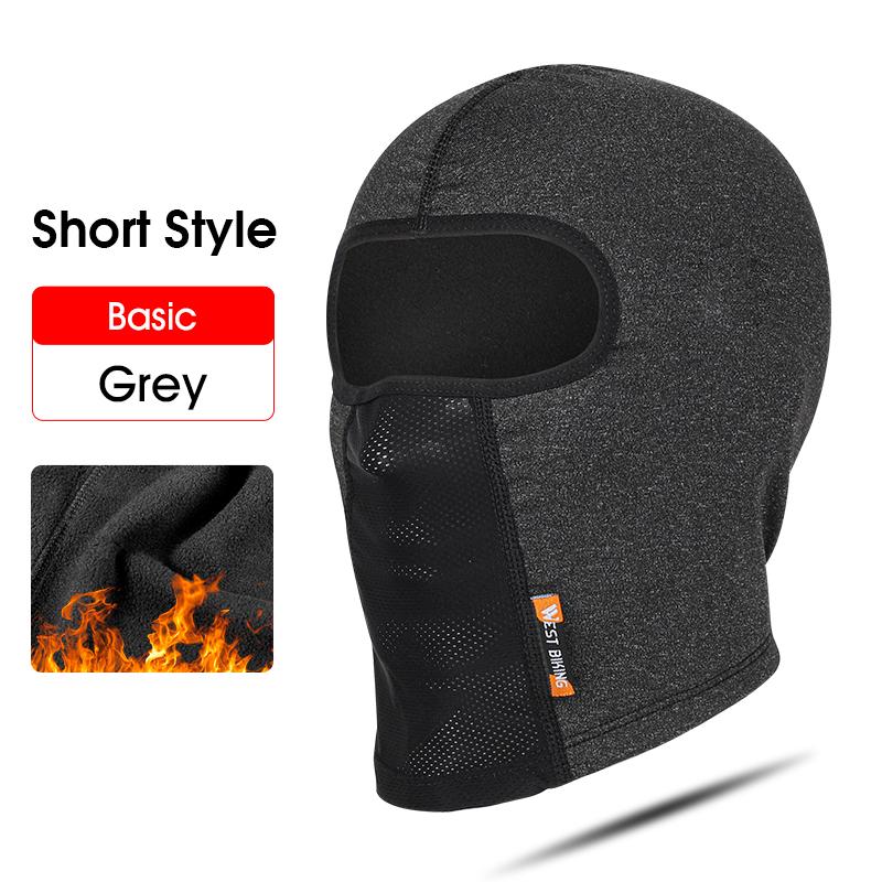 Tây đạp xe mùa đông Balaclava Cycling Cycling Map Windproof Sport Face Vỏ khăn quàng cổ Mũ xe trượt tuyết ngoài trời Color: Long Grey-Hole