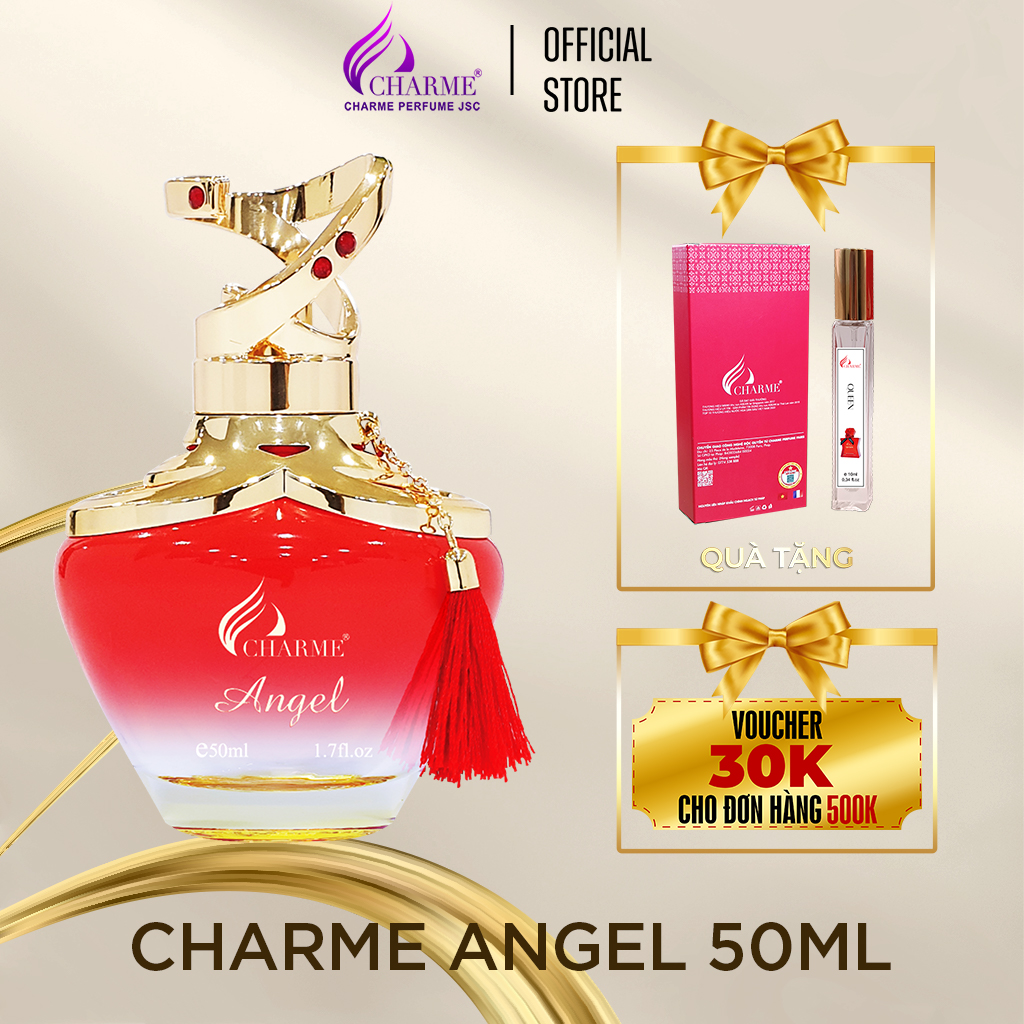 Nước hoa nữ thơm lâu, Charme Angel, hương phấn, quyến rũ, cho chàng thêm say mê, không thể chối từ, 50ml