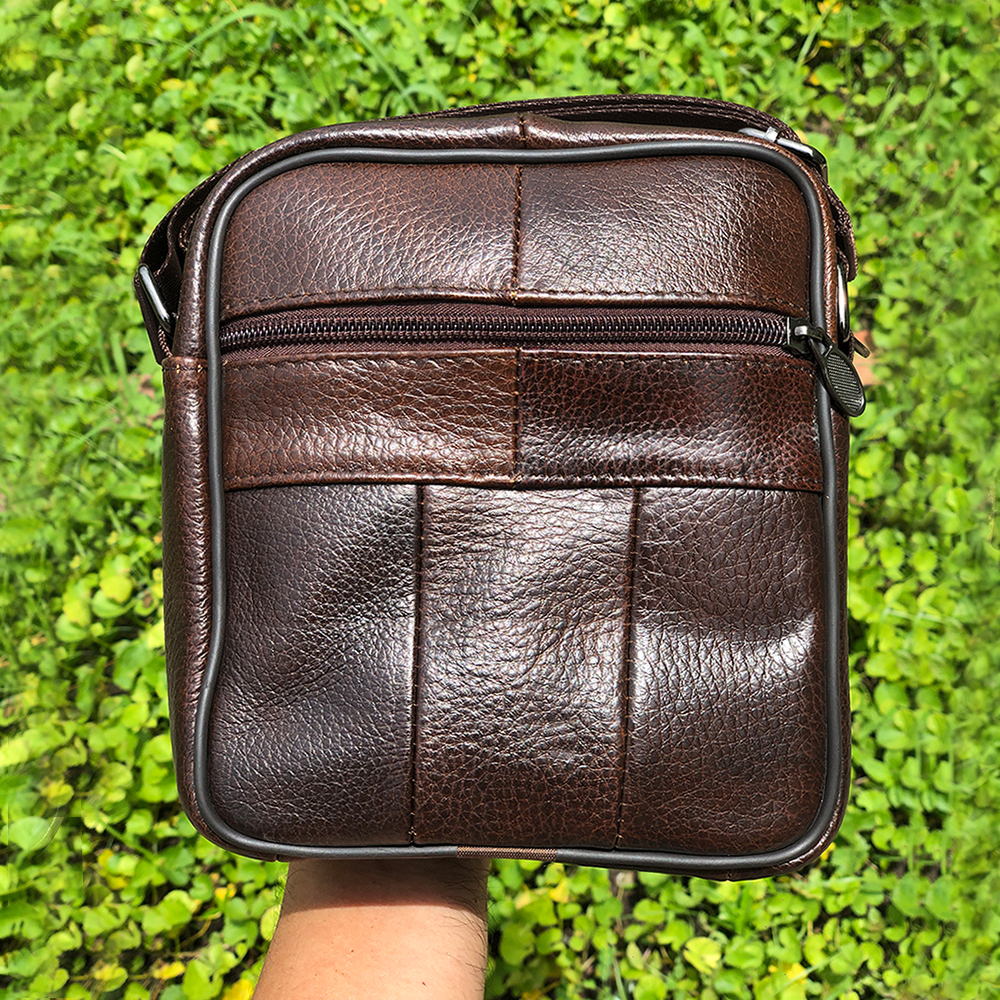 Túi đeo vai nam cỡ vừa da bò thật HBM5