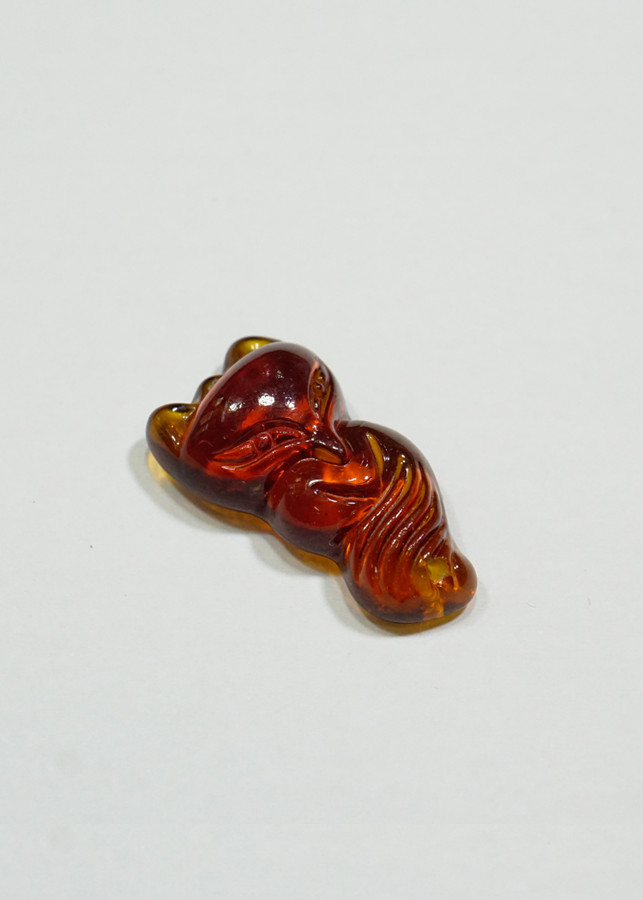 Mặt dây Hồ Ly yểu điệu đá Topaz đỏ Tình Duyên - mạng Hỏa