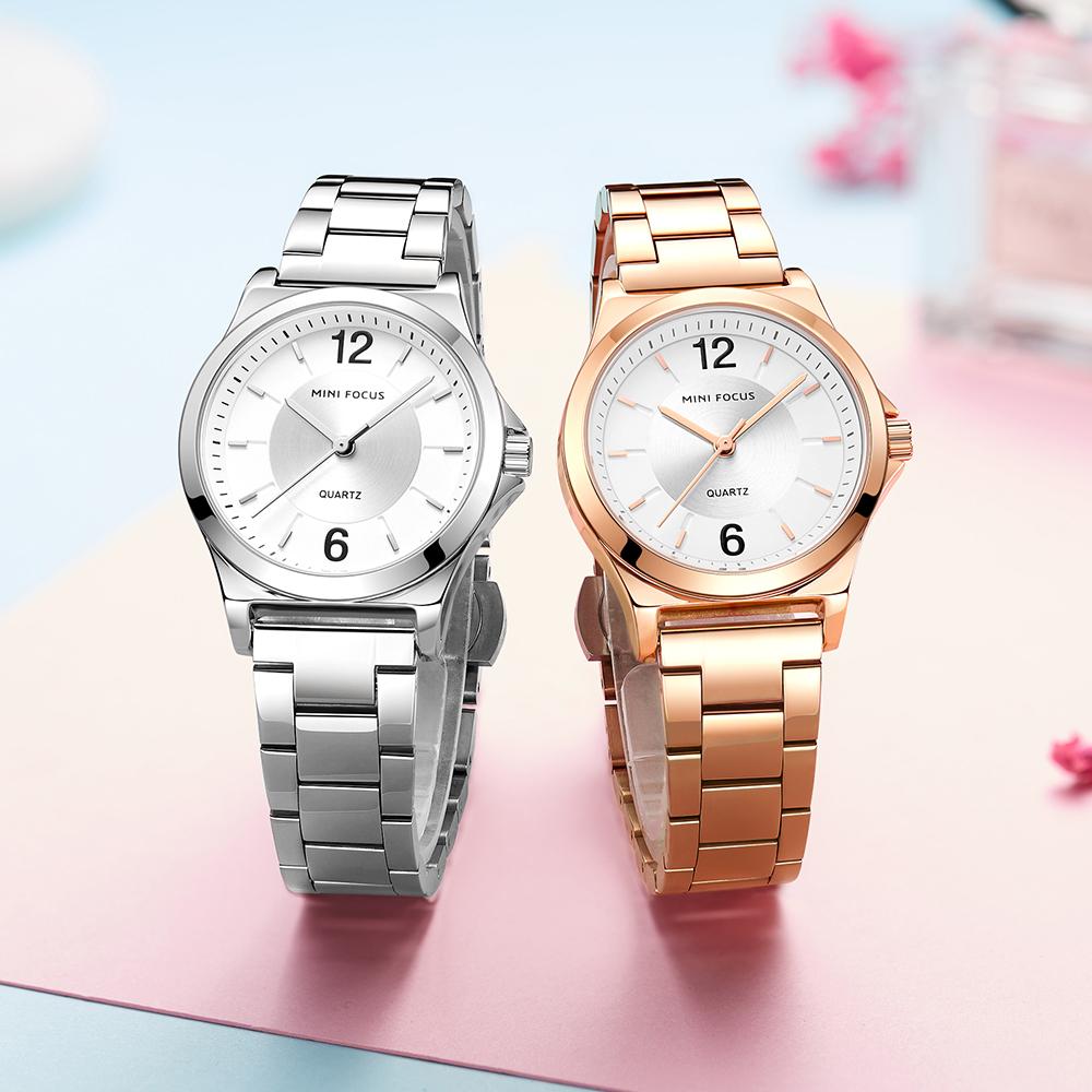 Đồng hồ thời trang dành cho nữ với dây đeo bằng thép chắc chắn MINI FOCUS Women Quartz chống thấm nước 3ATM