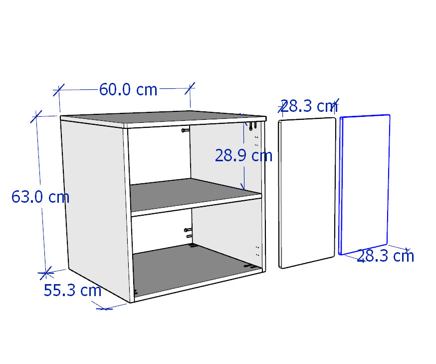 ZANOTTA, Tủ lưu trữ đồ dùng 2 tầng kèm tay nắm STO_027, 60x57x63cm