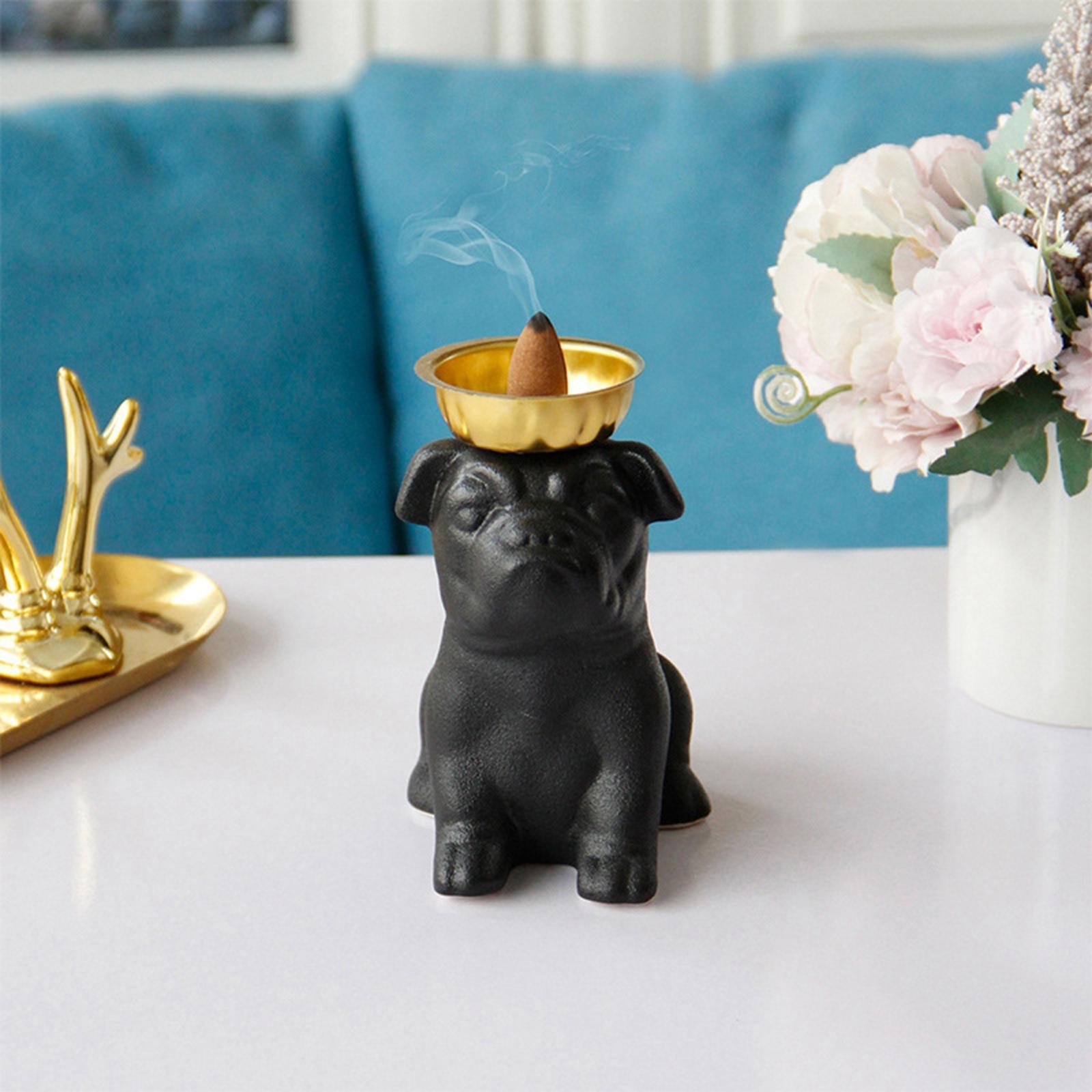 Incense Stick Burner Dog Shape Home Decor Aromatherapy Ornament for Office Desktop