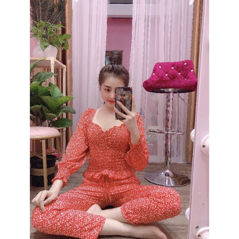 Đồ Bộ Nữ Hoa Đủ Màu Vải Lụa Kín Đáo Thời Trang