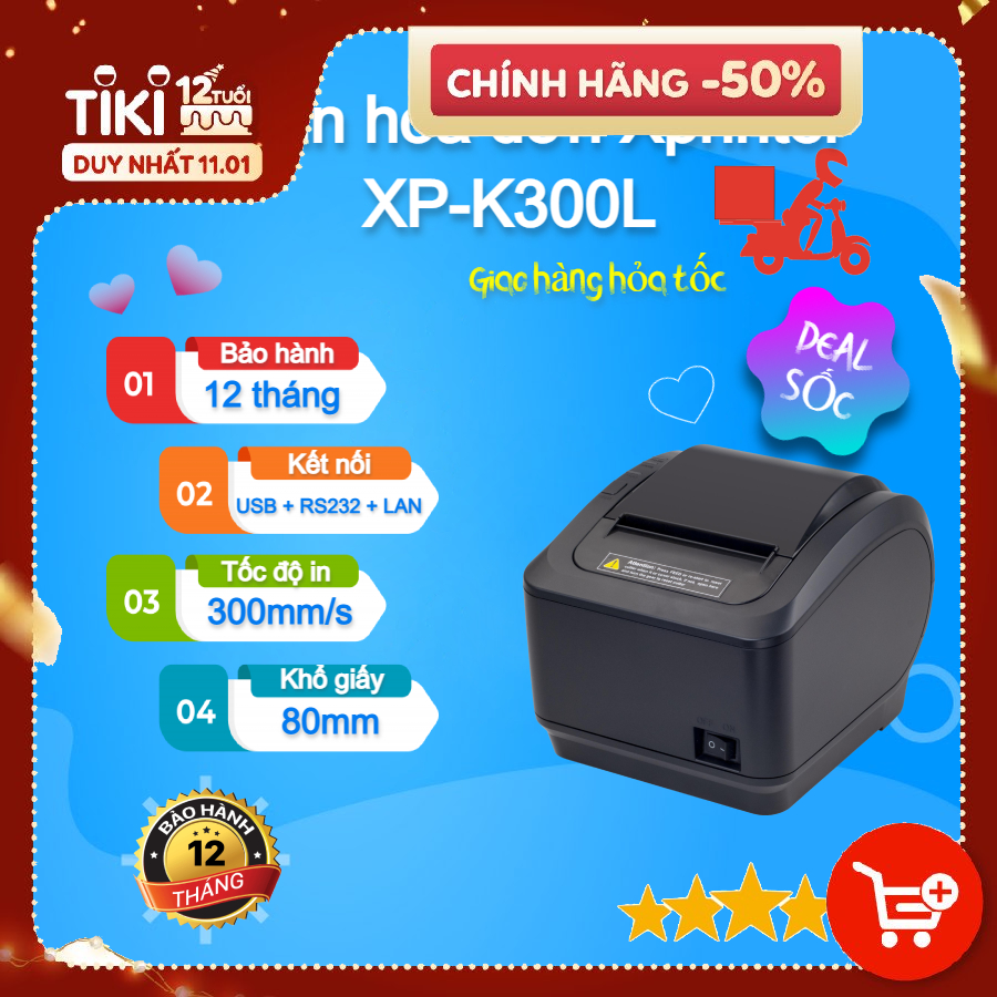 Máy in hóa đơn Xprinter XP-K300L Hàng Chính Hãng