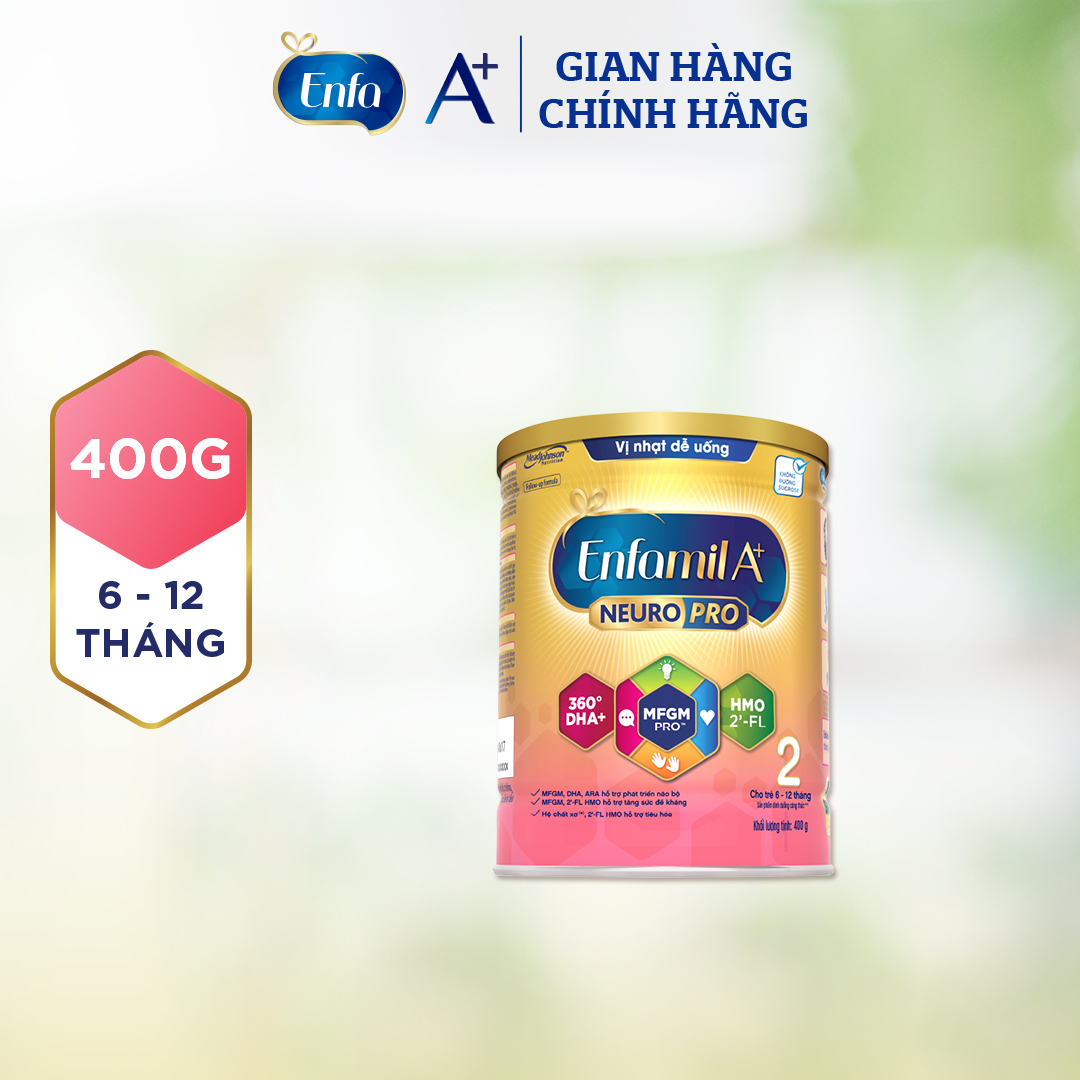 Sữa bột Enfamil A+ NeuroPro 2 với 2’-FL HMO cho trẻ từ 6 –12  tháng tuổi– 400g