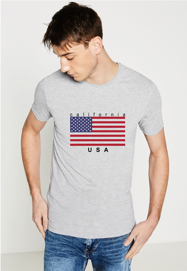 Áo thun nam in hình cờ Mỹ