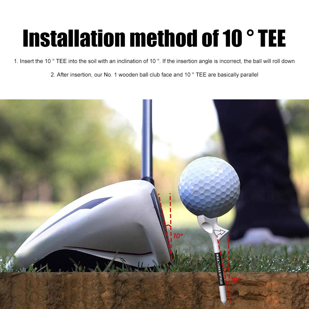 10 cái golf tees 10 ° Chèn đường chéo chéo bóng golf Huấn luyện chơi bóng golf Tee với gói quà tặng Golf Phụ kiện