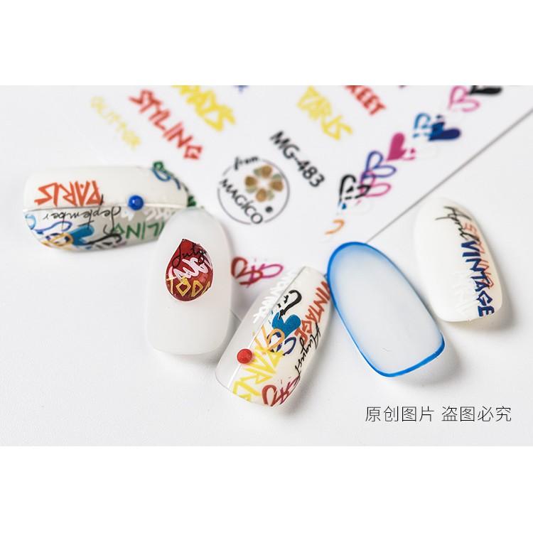 Sticker nails Magico chữ - hình dán móng 3D 483