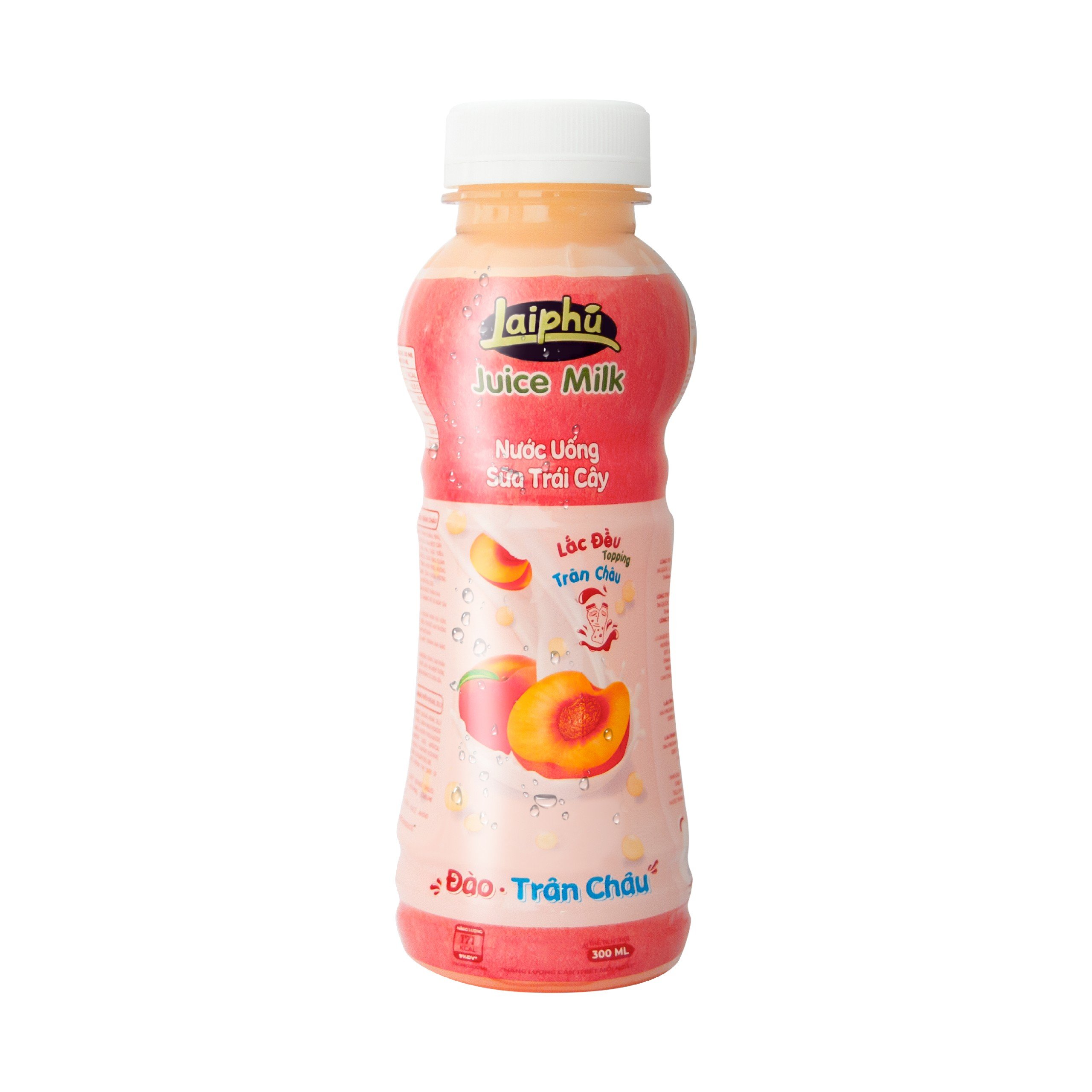 Sữa Trái Cây Đào Trân Châu Lai Phú Chai 300ml - Lốc 6 Chai