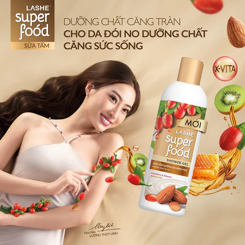 Sữa tắm LASHE SUPERFOOD dưỡng da sáng mịn 170G