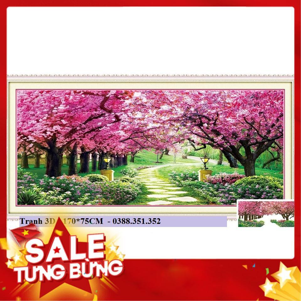 Tranh thêu chữ thập Phong Cảnh hành cây tình yêu KT 170x75cm