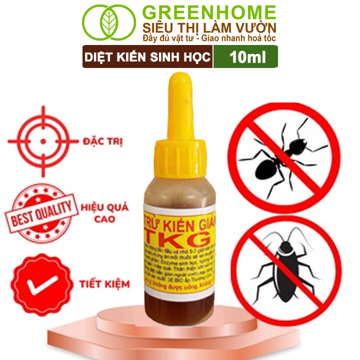 Chế Phẩm Diệt Kiến Greenhome, TKG Bio, Chai 10ml, Thành Phần Tự Nhiên,Diệt Tận Gốc Kiến Hôi,Kiến Lửa