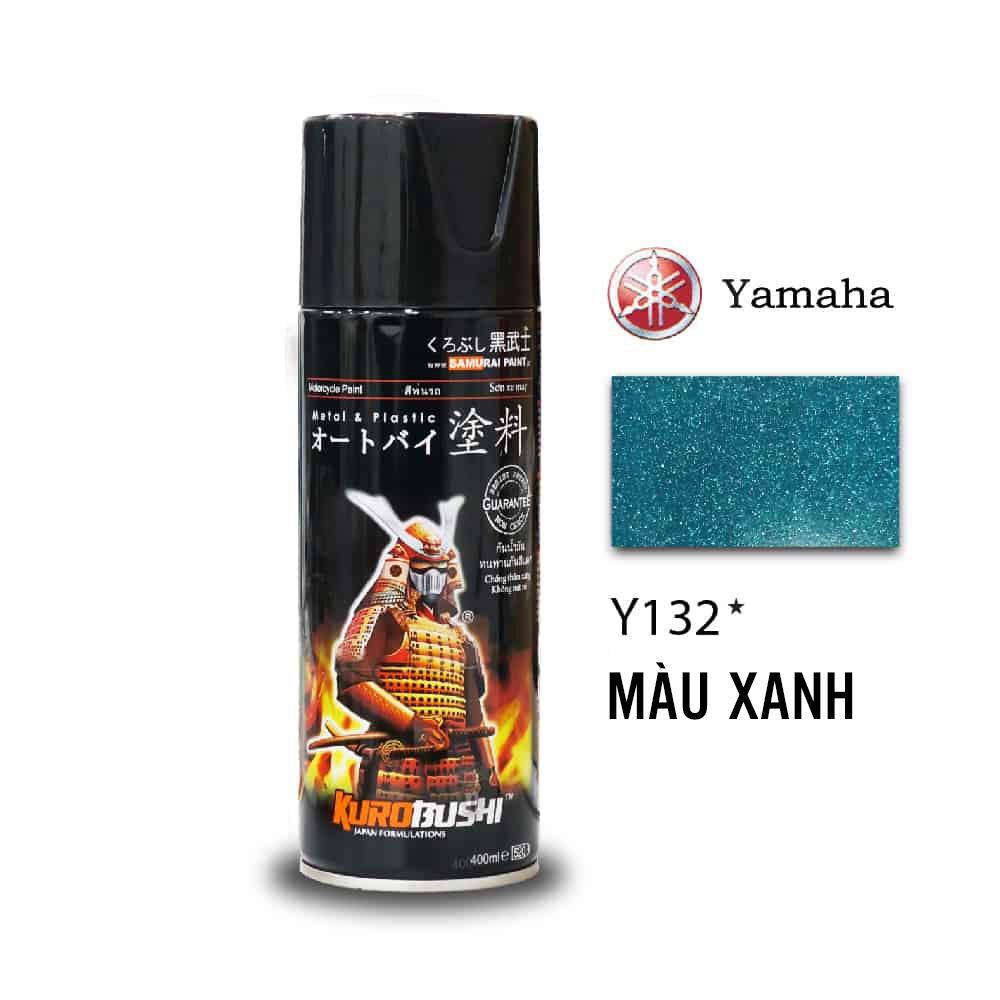 COMBO Sơn Samurai màu xanh  Y132 gồm 4 chai đủ quy trình độ bền cao (Lót – Nền 124 - Màu Y132 - Bóng )