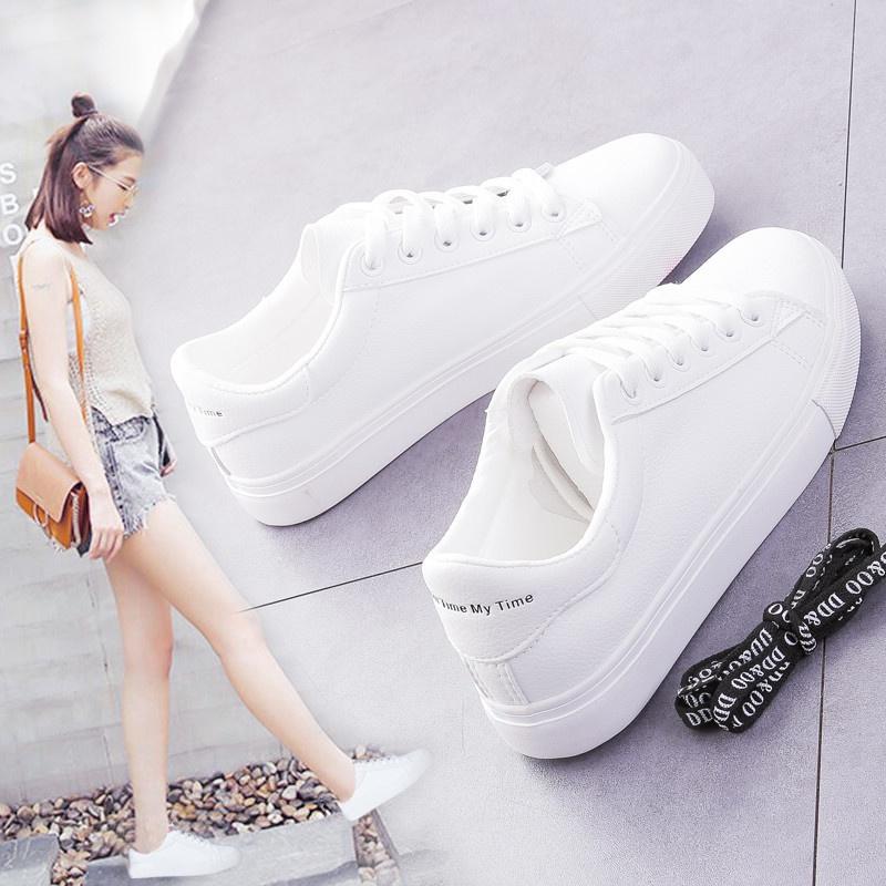 Giày sneaker nữ màu trắng siêu nhẹ phong cách Hàn Quốc