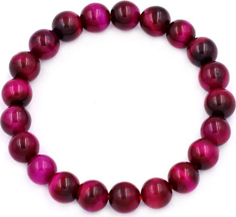 Vòng chuỗi đeo tay Đá Mắt Hổ Đỏ Hồng size 8 ly 21 hạt - hợp mệnh Hỏa, mệnh Thổ