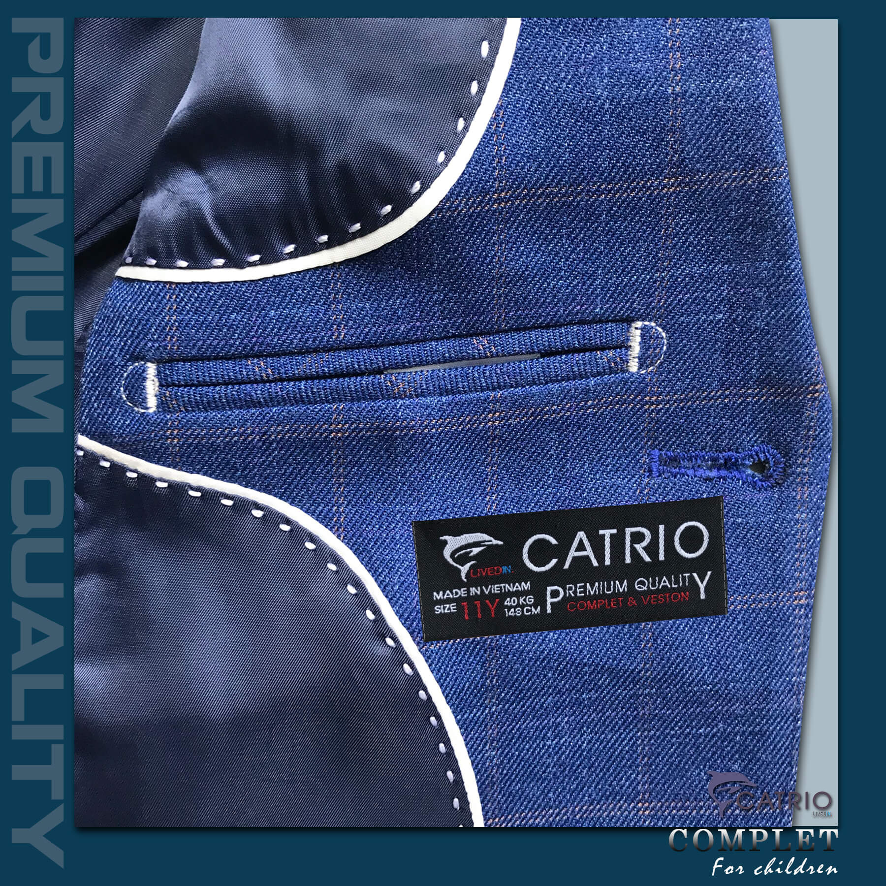 BỘ ĐỒ VEST BÉ TRAI CATRIO PCT C20 CHO TRẺ EM TỪ 2 TUỔI ĐẾN 7 TUỔI THUỘC BST QUẦN ÁO COMPLET VESTON TRẺ EM CATRIO MÙA THU ĐÔNG 2021