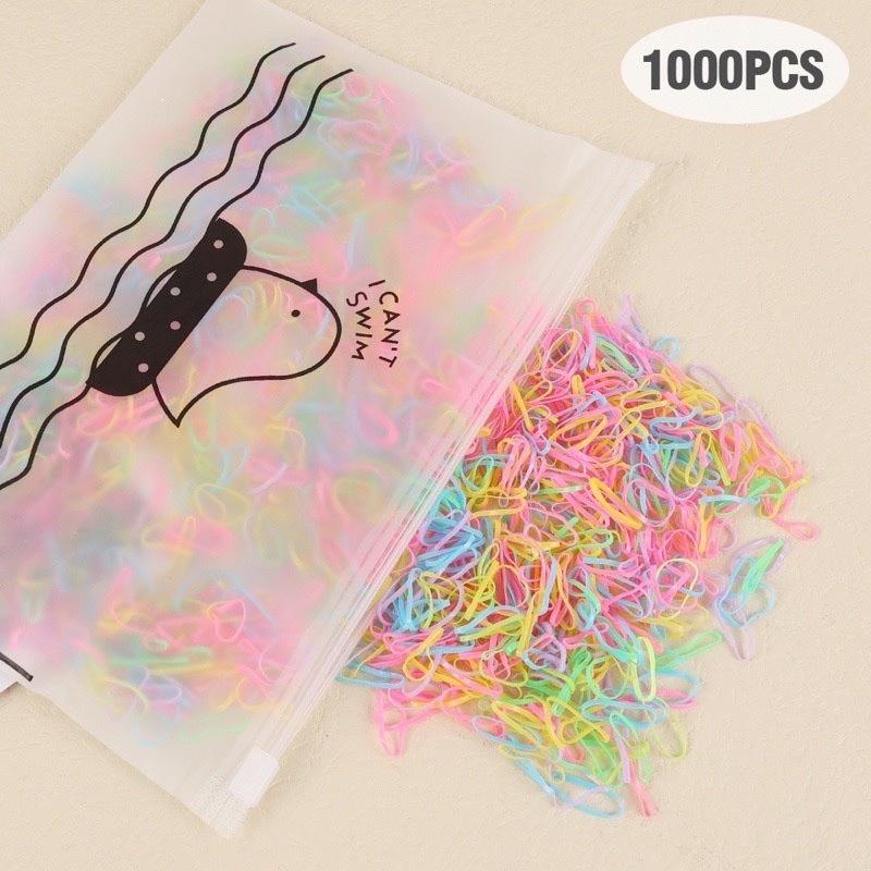 Set 1000 dây thun mini màu sắc cột tóc cho bé gái