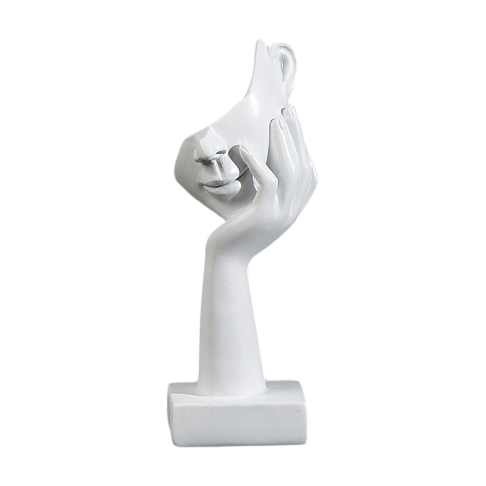 Nordic Thinker Statue Half Face Sculpture Abstract Art Figurine for