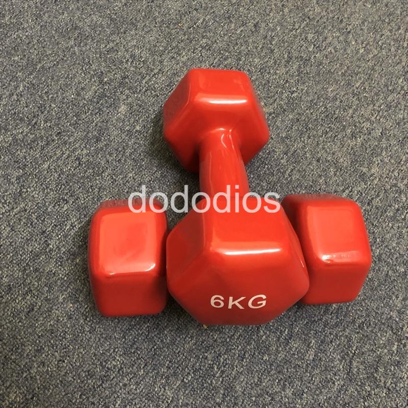 Tạ tay dododios - Tạ tập gym yoga thể dục tại nhà 1kg 2kg 3kg 4kg 5kg lõi gang bọc cao su cao cấp chống xước vỡ sàn nhà