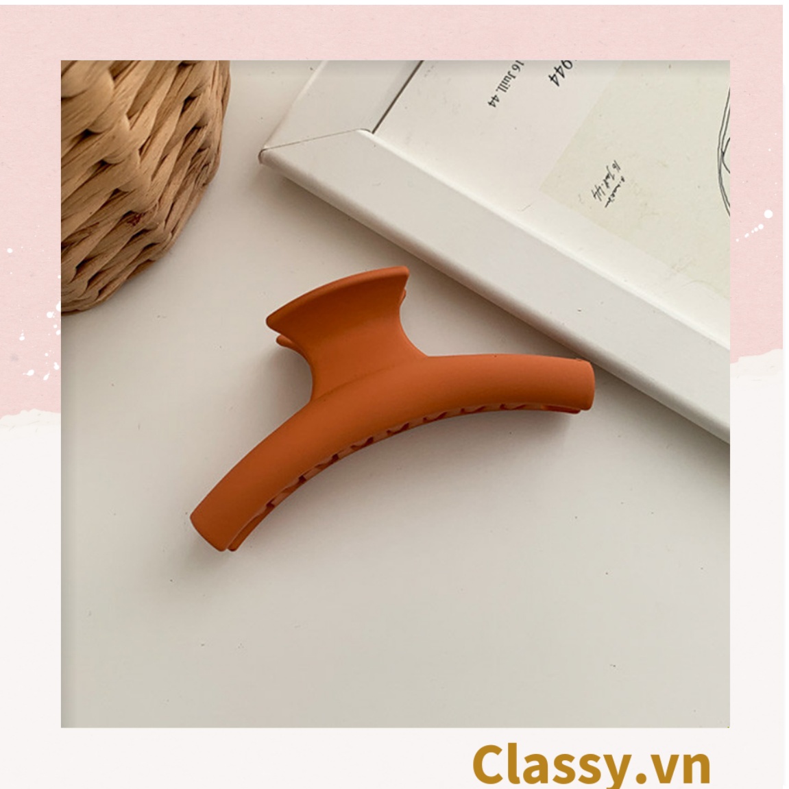 Kẹp tóc càng cua Classy basic nữ đơn sắc, kiểu dáng thanh mảnh hàn quốc hot trend PK715