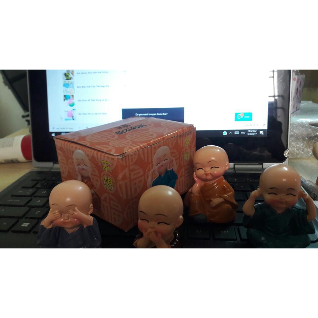 Set 4 tượng " 4 không " chú tiểu