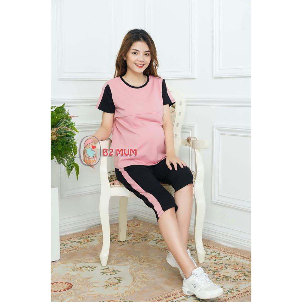 Bộ cotton phối cộc 2in1