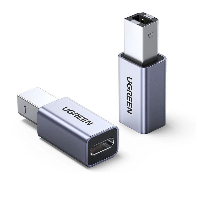 Cáp Usb 2.0 đực Máy In ra đầu cái Type C vỏ nhôm màu xám Ugreen 20120 US382 - HÀNG CHÍNH HÃNG