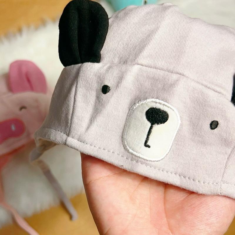 Mũ Nón Cotton Có Dây Cột Siêu Dễ Thương 2 Lớp Cho Bé Từ 3-12 tháng - Heo Hồng