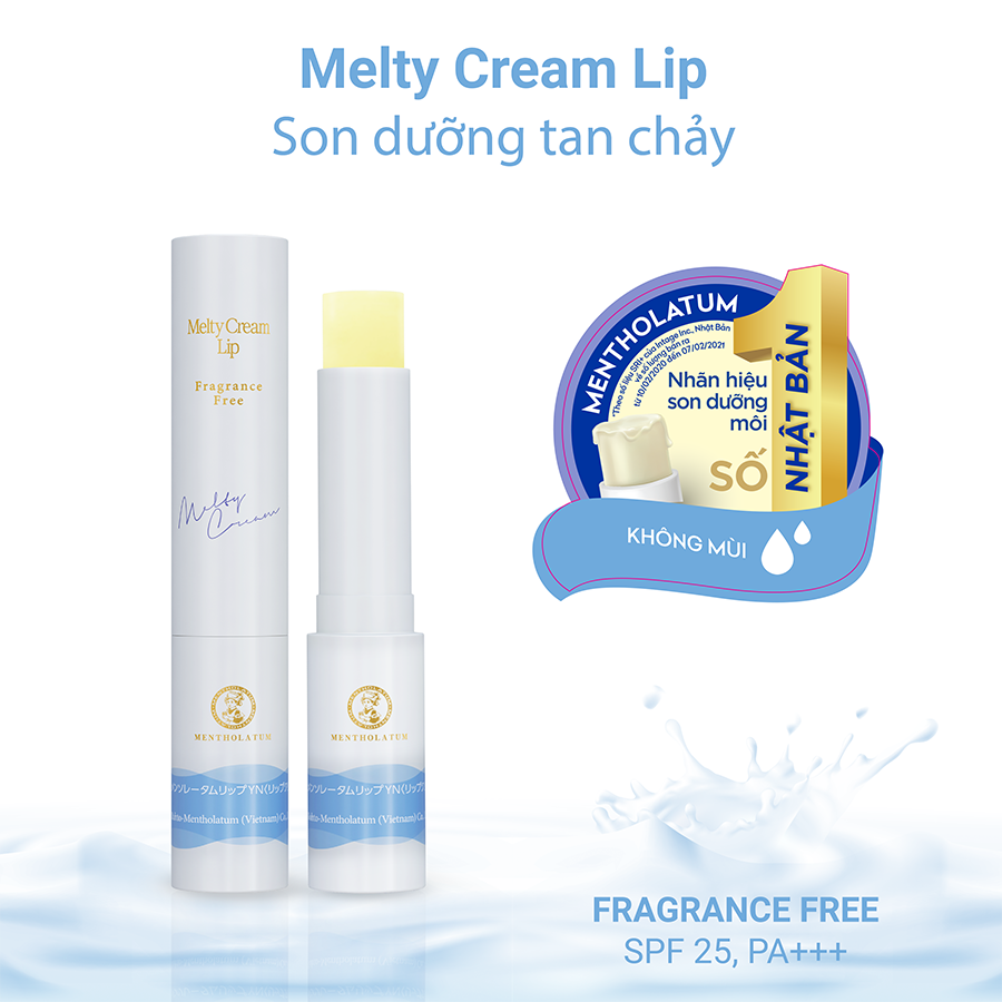 Son dưỡng môi tan chảy ẩm mịn Mentholatum Melty Cream Lip