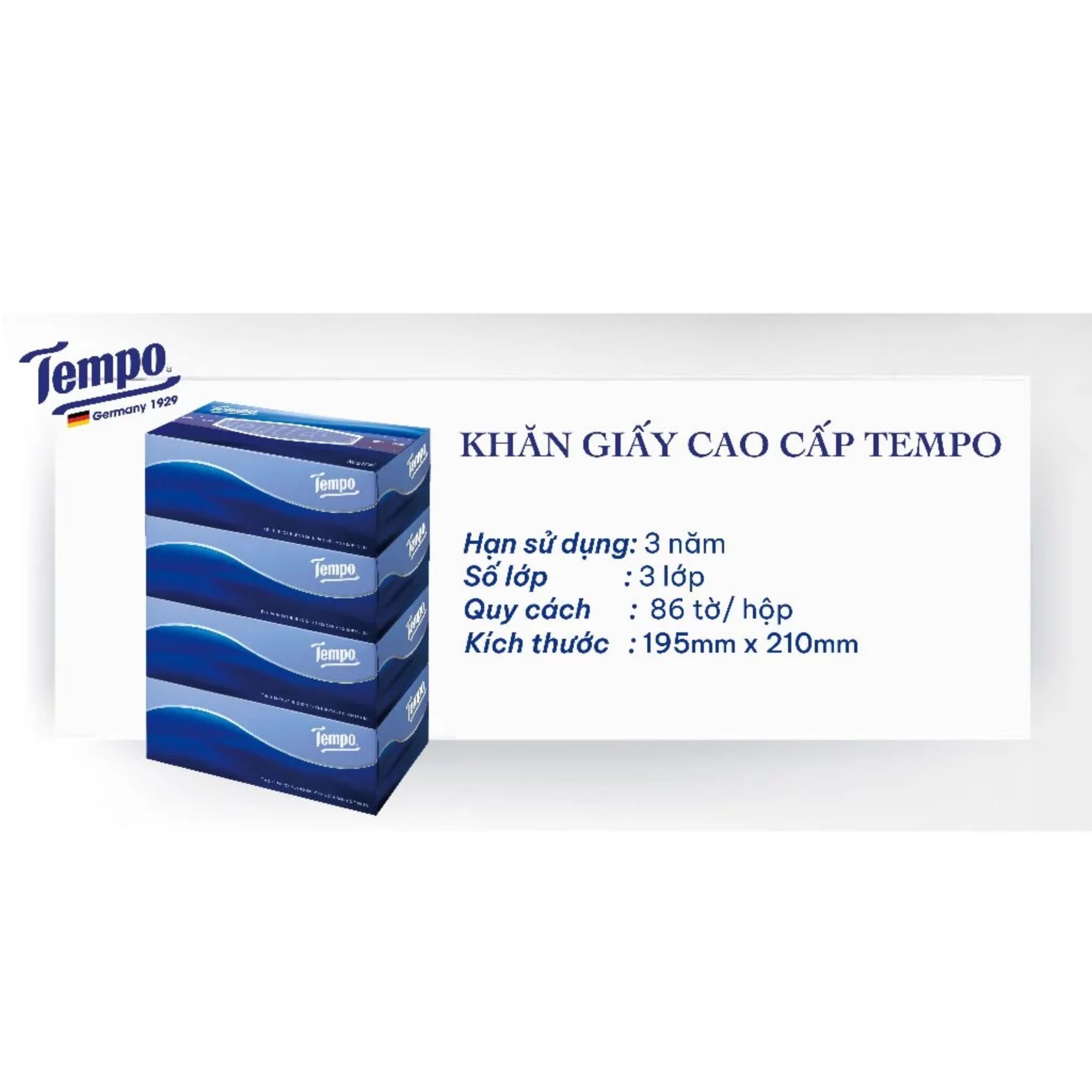 Lốc 4 Khăn Giấy Hộp Tempo 86 Tờ - Hoa Anh Đào