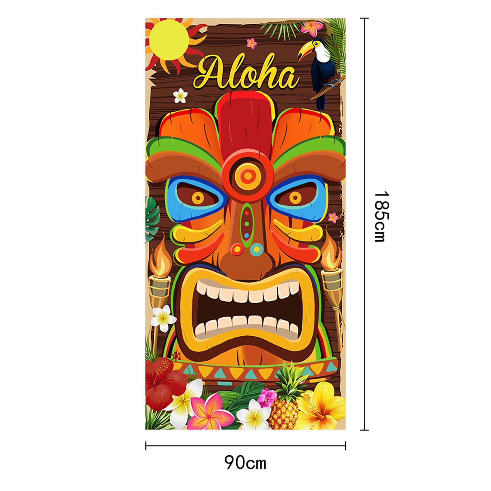 Aloha Party Backdrop Luau Party Decoration Carnival Reusable Background Door Porch Signs Summer Aloha Party Banner for Tropical Beach