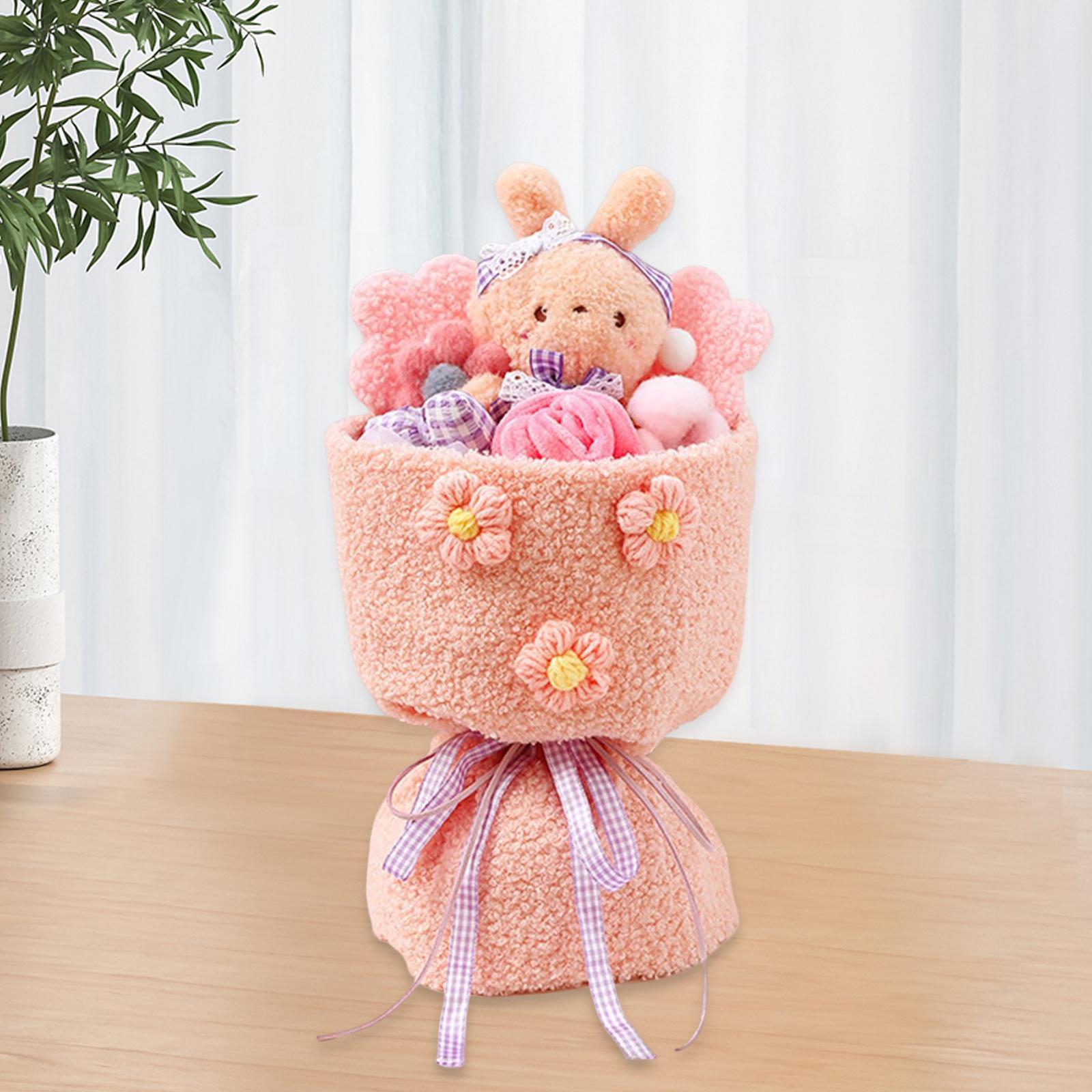 Plush Bouquet Artificial Flowers Valentines Day Wedding Stuffed Animal Doll