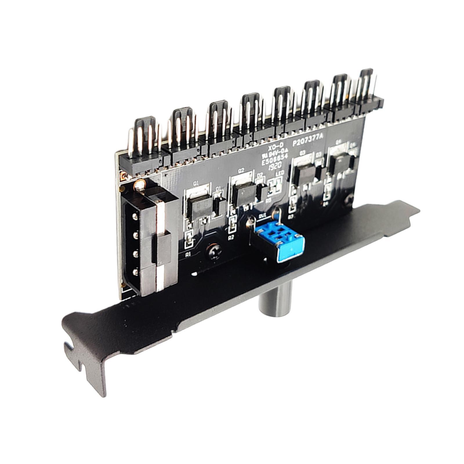 12V Computer PC  Hub Regulator 3 8 Way 4Pin 3Pin Speed Controller