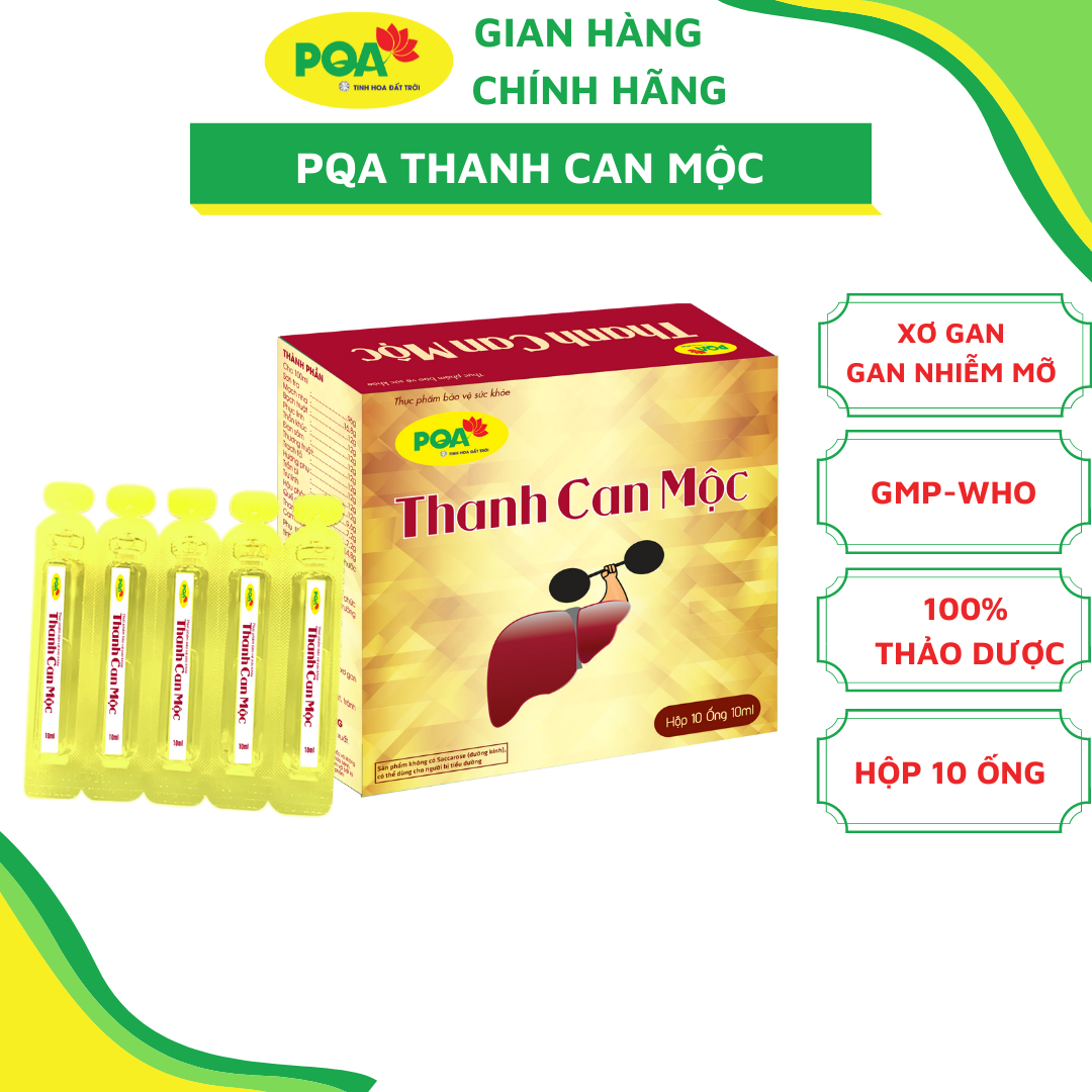 Thanh Can Mộc PQA Hỗ Trợ Tăng Cường Chức Năng Gan Dùng Cho Người Gan Bị Xơ, Nhiễm Mỡ Hộp 10 Ống