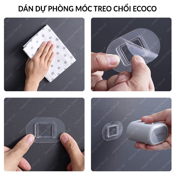 Miếng Dán Kệ Kem Đánh Răng OENON Mũi Tên Bộ Nhả Kem Tự Động 3 4 Cốc Kệ Nhà Tắm ECOCO Treo Tường