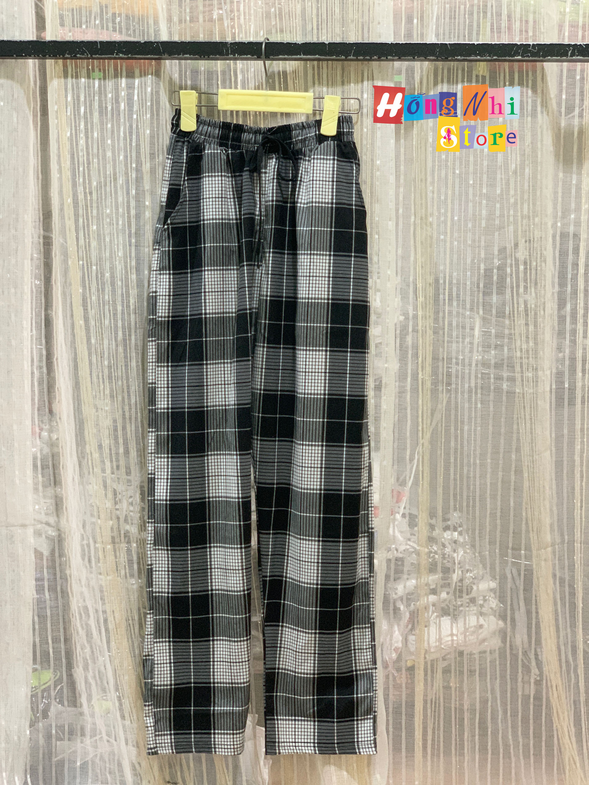 Quần Sọc Caro Unisex Quần Baggy Caro Lưng Thun Plaid Pants Cao Cấp - MM