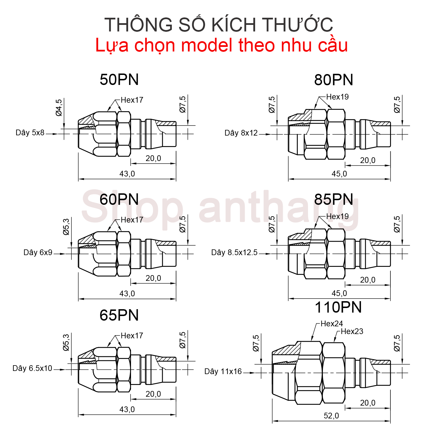 Đầu nối nhanh khí nén PN (phích cắm) - Nitto (Nhật Bản)