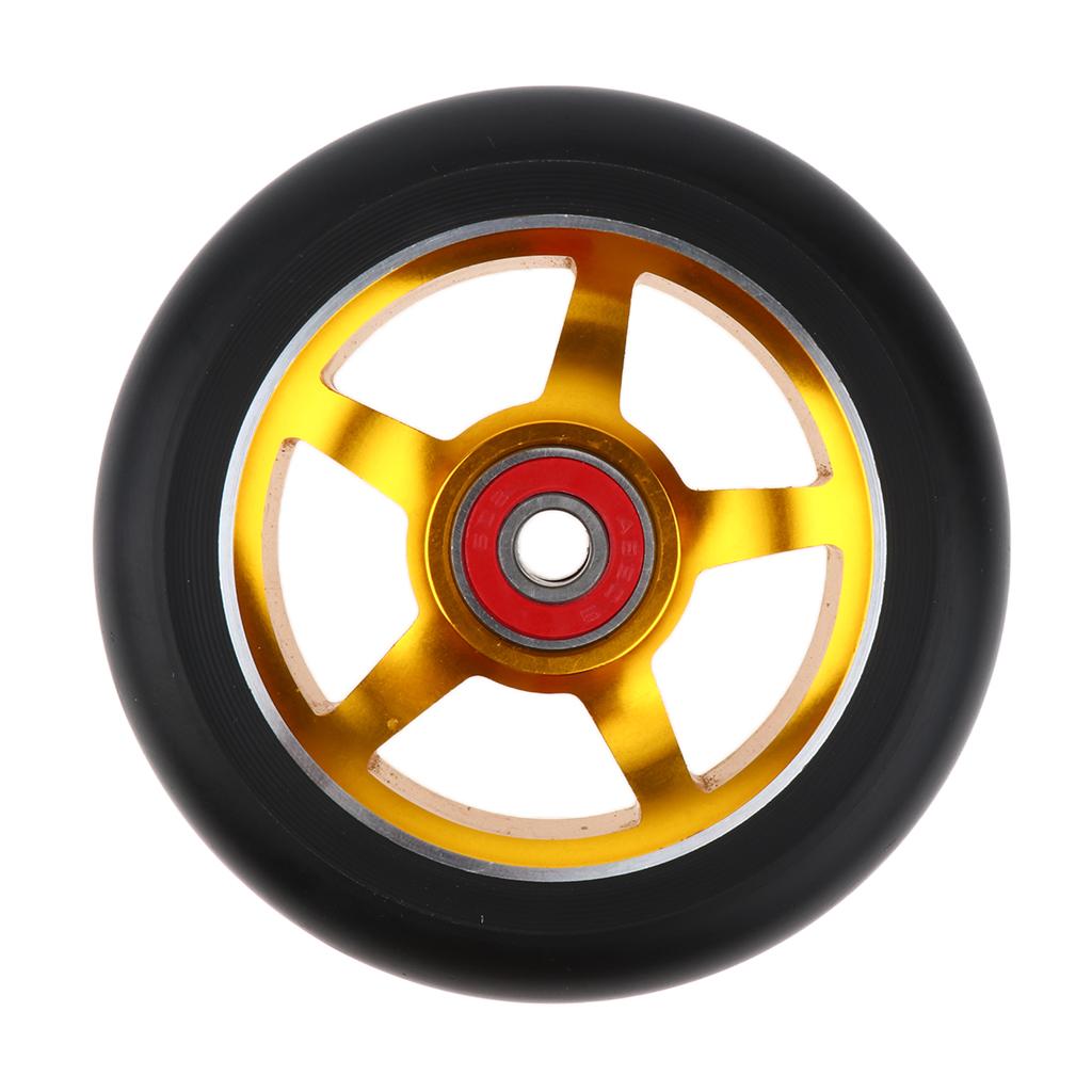 2 Sets of 100mm Replacement Wheels with Gold And Blue Bearings And Bushings