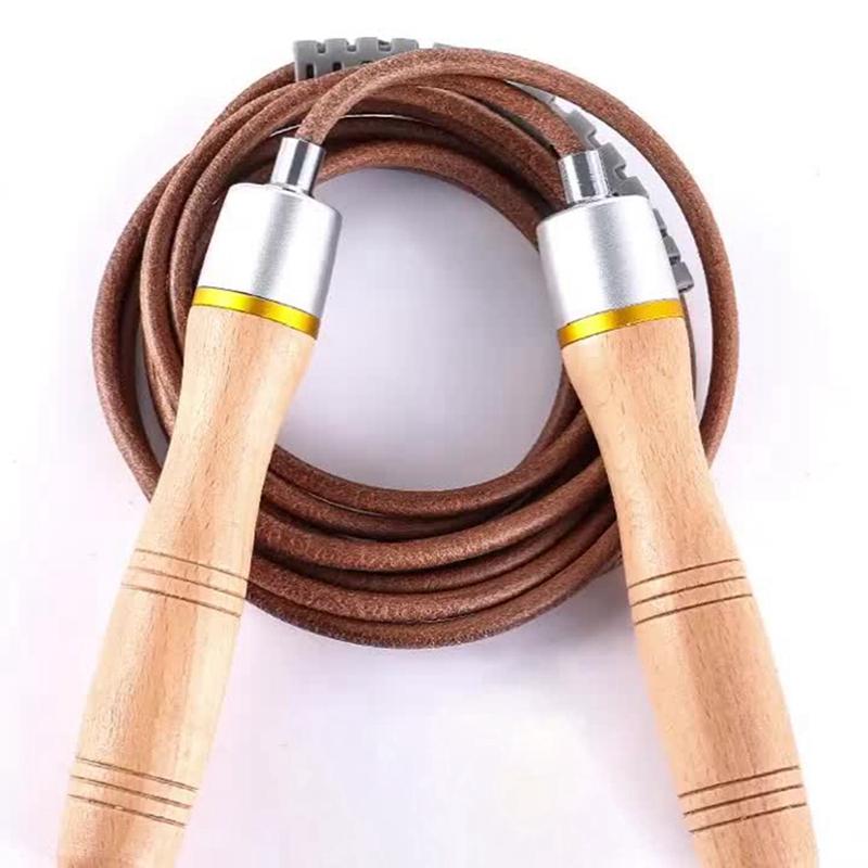 Dây Nhảy Có Tay Cầm Bằng Gỗ Và Da Dây Có Thể Điều Chỉnh Tốc Độ Dây Nhảy Dành Cho Nữ Tập Huấn Luyện Tập Gym Thể Hình