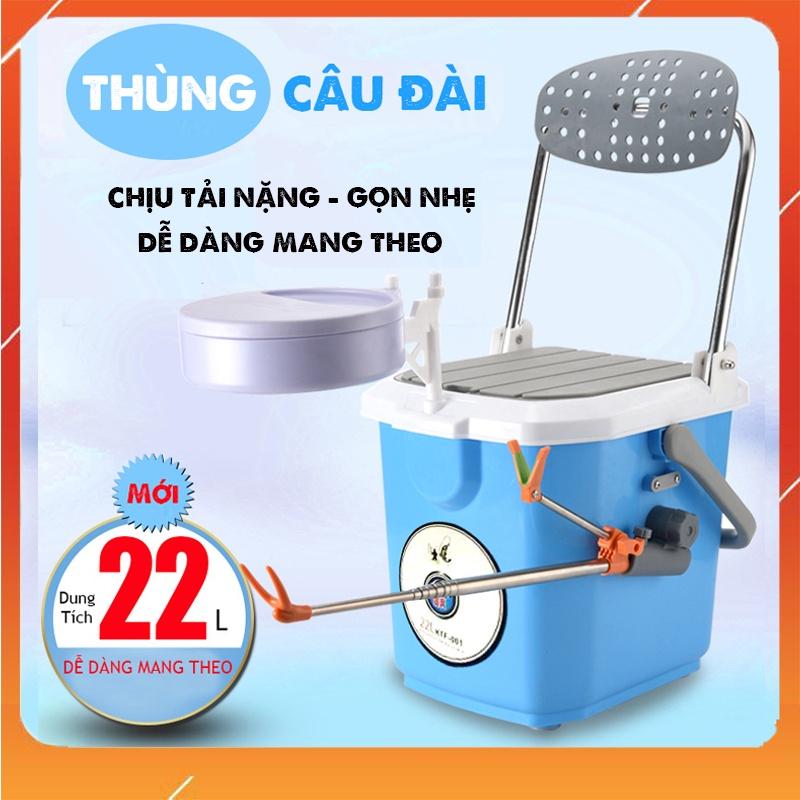 Thùng Câu Đài Xách Tay 22L Tiện Lợi , Chuyên Câu Đài, Câu Đơn, Câu Tay Đầy Đủ Phụ Kiện - Đồ Câu DHS