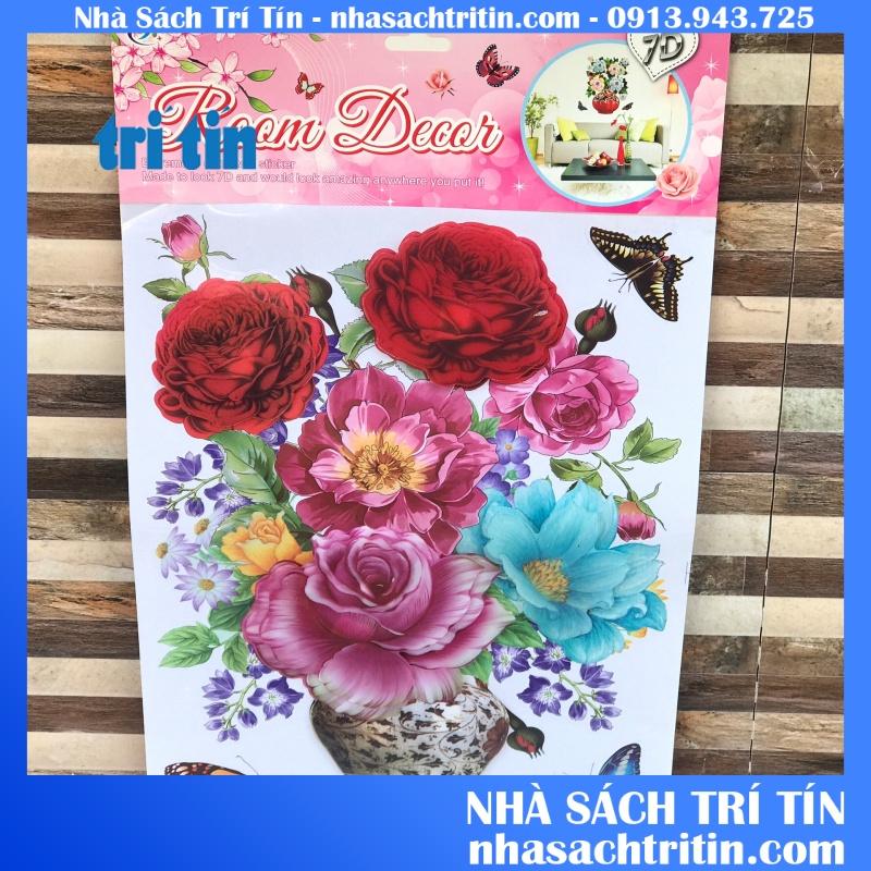 Tranh dán tường hoa nổi 7D sẵn keo dán.