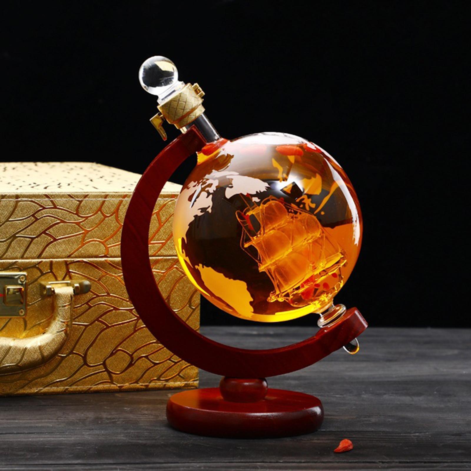 Handmade Globe Whiskeys Decanter for Household Holiday Gifts Bar Bartenderg