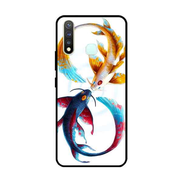 Ốp Lưng in cho Vivo Vivo Y19 /U3 /Y5s /U20 Mẫu Cá Chép Xanh Vàng - Hàng Chính Hãng
