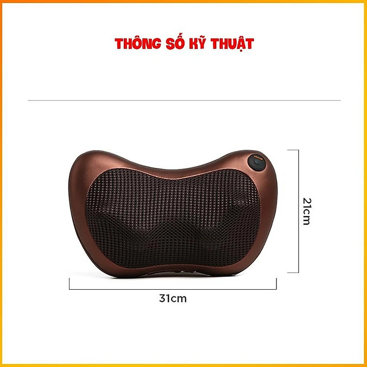 Gối massage hồng ngoại 8 bi 2 chiều cao cấp, gối mát xa cổ vai gáy chính hãng công nghệ Nhật Bản - Hàng Chính hãng dododios