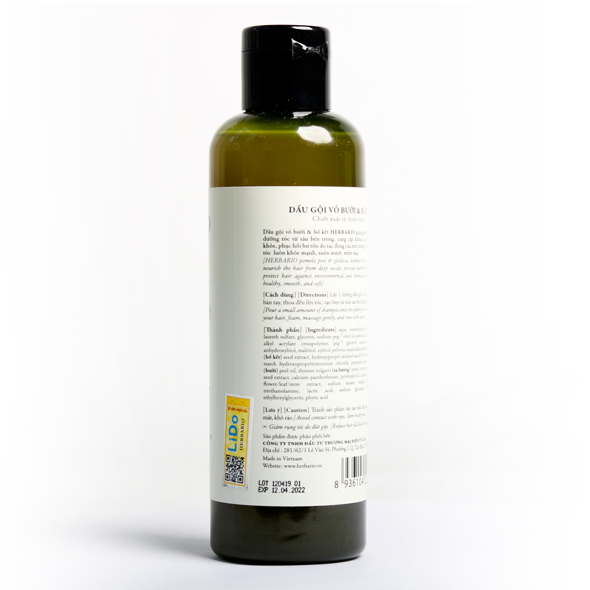 Bộ dầu gội bưởi bồ kết Herbario (270ml) +  gel tắm bí đao Cocoon (500ml)