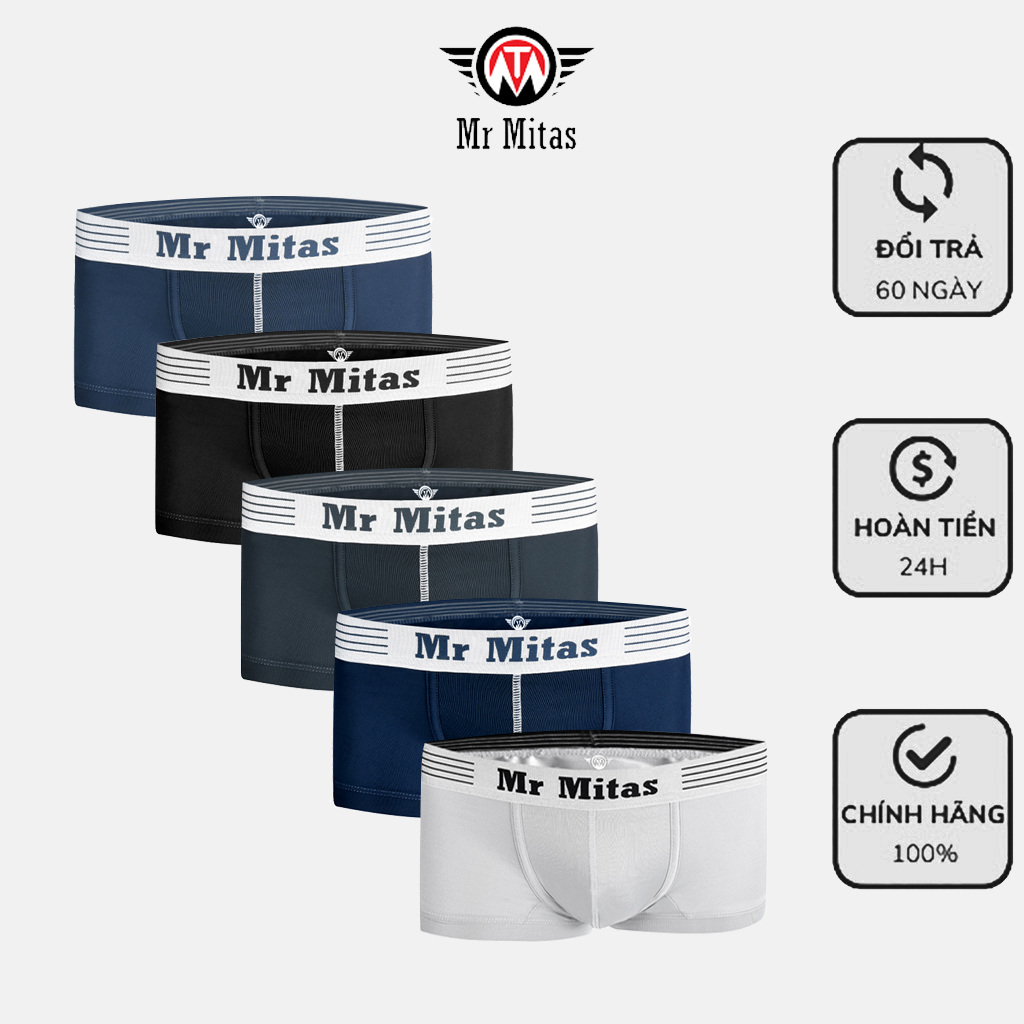 Combo 5 quần lót nam Boxer Mr Mitas Basics viền êm ái